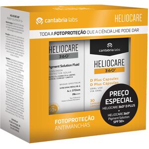 Heliocare 360 Pack Pigmento Solución Fluido SPF50 + 50ml + D Plus 30 Cápsulas