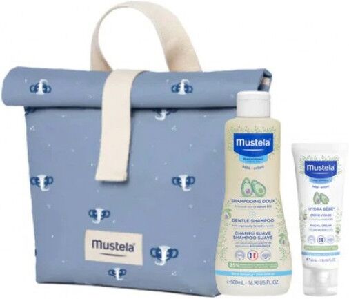 Mustela Bebé Champú 500ml + Hydra Bebé 40ml + Fiambrera Térmica Azul