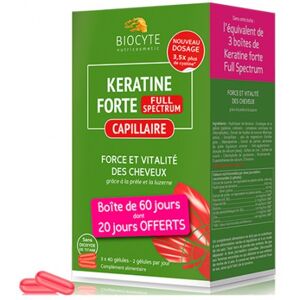 BIOCYTE KERATINE FORTE EXTRA PLUS CABELLO 120 CÁPSULAS + OFERTA 20 DÍAS