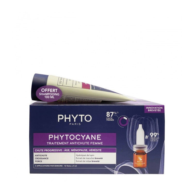 Phyto Phytocyane Mujer Pack Caída Progresiva Ampollas 12 Unidades + Champú 100ml