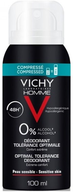 Vichy Homme Desodorante Spray Hipoalergénico 48h Tolerancia Óptima 100ml