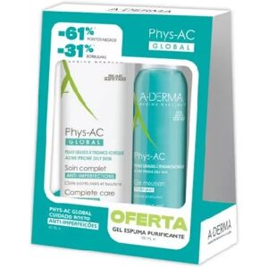 A-Derma Phys-AC Crema Global 40ml + Gel Espumoso 100ml