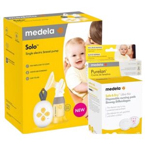 Medela Extrator de Leite Elétrico Simples Solo + Medela Creme para Mamilos Purelan 37g + Medela Prot