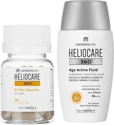 Pack Heliocare 360º Age Active Fluid SPF50 50ml + D Plus Cápsulas x30