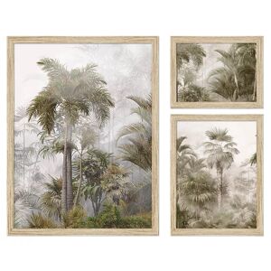 MARCOMUEBLE Set 3 cuadros taco jungla palmeras 52.5 cm x 42 cm
