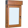 Ventana pvc artens roble oscilobatiente con persiana guía mosquitera 75x139 cm