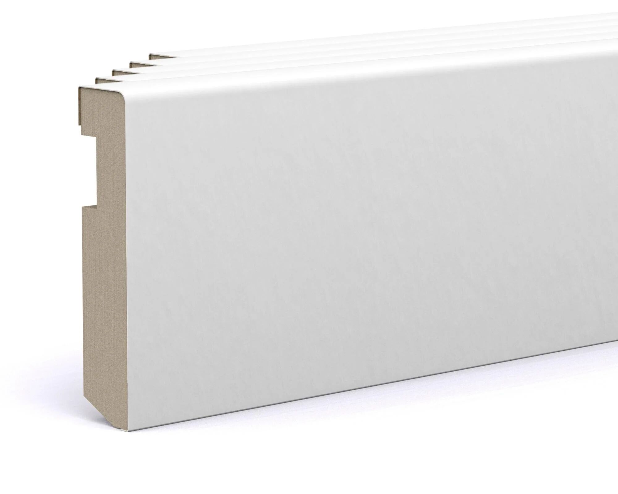 Pack de 5 rodapiés lacados blanco 10x1,5x220 cm
