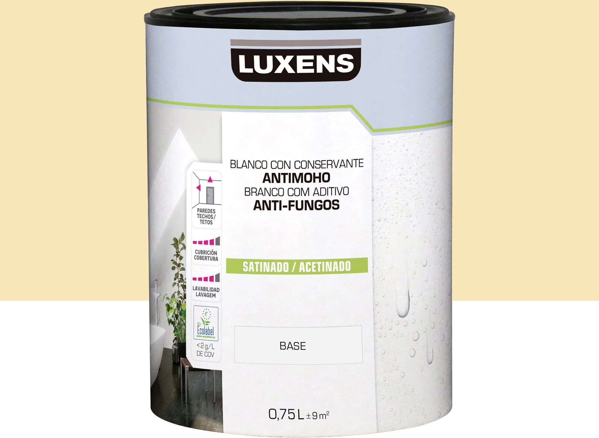 Pintura de interior luxens satinado 1015-y10r 750ml