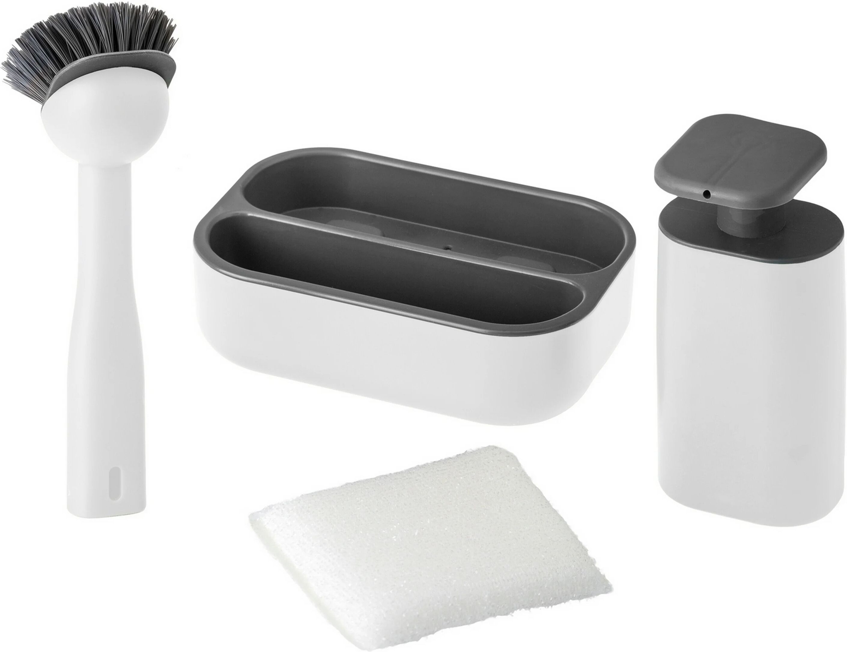 Set fregadero ren con dosificador de jabon blanco