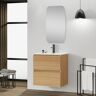 Mueble de baño con lavabo y espejo japón castaño satinado 60x44.6 cm