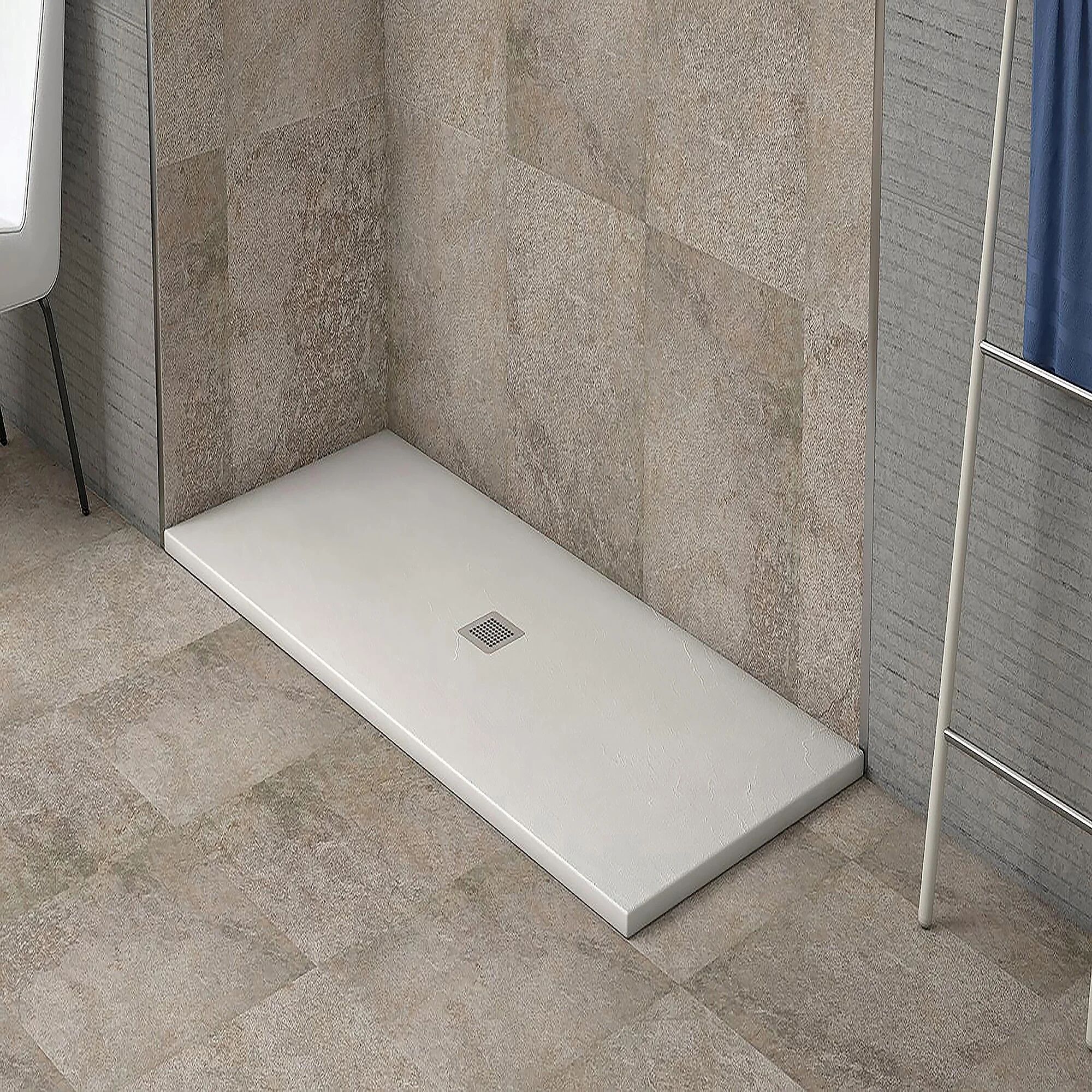 LAZOS BATH Plato ducha rectangular resina 150x70 cm blanco