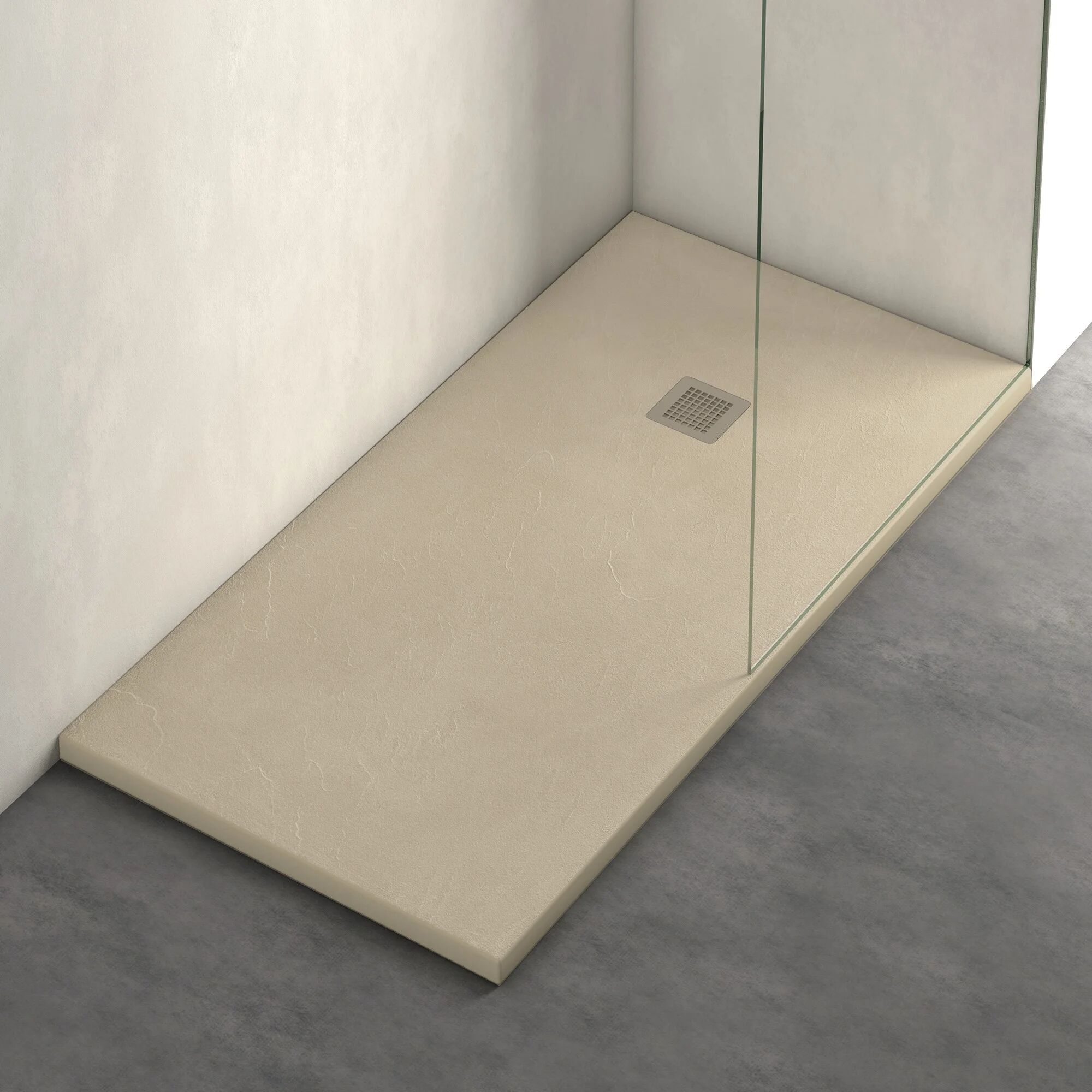 LAZOS BATH Plato ducha rectangular resina 100x70 cm crema