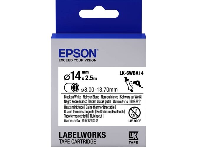 Epson Cartucho de etiquetas tubo termo retractil EPSON LK-6WBA14 - C53S656903