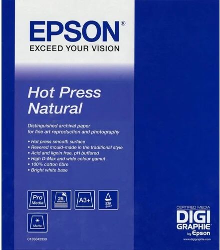 Epson Rollo de papel impresora EPSON Hot Press Natural - C13S042325