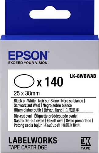 Epson Cartucho de etiquetas cortadas EPSON LK-8WBWAB - C53S658902 Epson Cartucho de etiquetas cortadas EPSON LK-8WBWAB - C53S658902