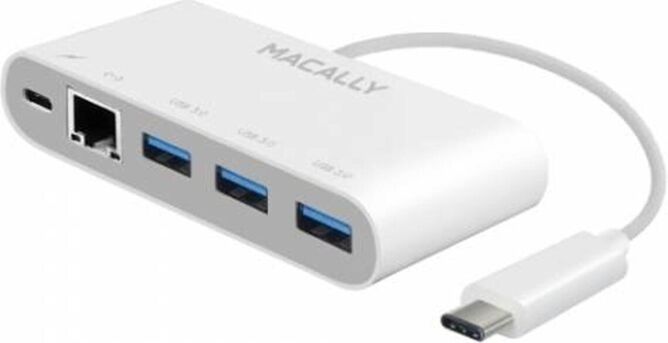 Macally Hub MACALLY (USB-C - Ethernet - Blanco) Macally Hub MACALLY (USB-C - Ethernet - Blanco)