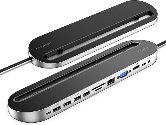 VENTION Docking Station VENTION Multifunción 12 en 1 (Tipo-C - 0.25 m - Negro) VENTION Docking Station VENTION Multifunción 12 en 1 (Tipo-C - 0.25 m - Negro)