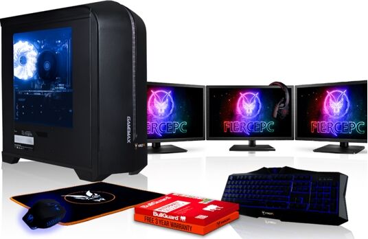 FIERCE Pack Gaming FIERCE Apache - 472454 (Desktop Gaming + 3 Monitores 24'' + HeadSet Gaming) FIERCE Pack Gaming FIERCE Apache - 472454 (Desktop Gaming + 3 Monitores 24'' + HeadSet Gaming)