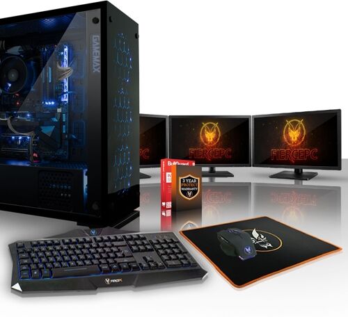 FIERCE Pack Gaming FIERCE Cypher - 497422 (Desktop Gaming + 3 Monitores 24'') FIERCE Pack Gaming FIERCE Cypher - 497422 (Desktop Gaming + 3 Monitores 24'')