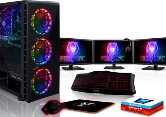FIERCE Pack Gaming FIERCE Apache - 474227 (Desktop Gaming + 3 Monitores 24'' + HeadSet Gaming) FIERCE Pack Gaming FIERCE Apache - 474227 (Desktop Gaming + 3 Monitores 24'' + HeadSet Gaming)