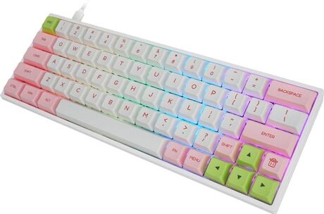 GEEK CUSTOMIZED Teclado Gaming GEEK CUSTOMIZED SK64S Rosa y Blanco (Bluetooth) GEEK CUSTOMIZED Teclado Gaming GEEK CUSTOMIZED SK64S Rosa y Blanco (Bluetooth)