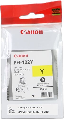 Canon Cartucho de tinta Original CANON AmarilloPFI-102Y Canon Cartucho de tinta Original CANON AmarilloPFI-102Y