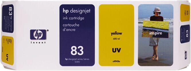 HP Cartucho de Tinta Original HP 83 Amarillo de 680 ml C4943A HP Cartucho de Tinta Original HP 83 Amarillo de 680 ml C4943A