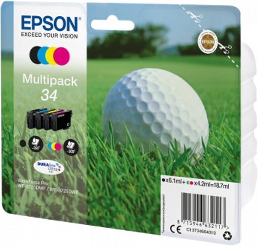 Epson Pack ahorro cartuchos de tinta original EPSON 34, Bola de golf, C13T34664010, T3466 Epson Pack ahorro cartuchos de tinta original EPSON 34, Bola de golf, C13T34664010, T3466