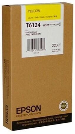 Epson Cartucho de tinta original EPSON, T6124 220 ml , Amarillo, C13T612400 Epson Cartucho de tinta original EPSON, T6124 220 ml , Amarillo, C13T612400