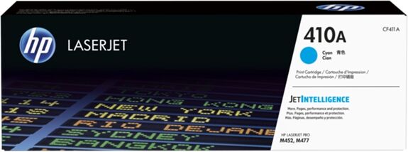 HP Cartucho de tóner original LaserJet HP 410A cian para Laserjet series M452 y M477 HP Cartucho de tóner original LaserJet HP 410A cian para Laserjet series M452 y M477