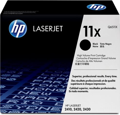 HP Cartucho de tóner Original LaserJet HP 11X de alta capacidad negro para Laserjet series 2410, 2420 y 2430 HP Cartucho de tóner Original LaserJet HP 11X de alta capacidad negro para Laserjet series 2410, 2420 y 2430