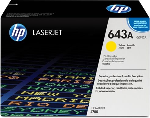 HP Cartucho de tóner original LaserJet HP 643A amarillo para Laserjet 4700 series HP Cartucho de tóner original LaserJet HP 643A amarillo para Laserjet 4700 series