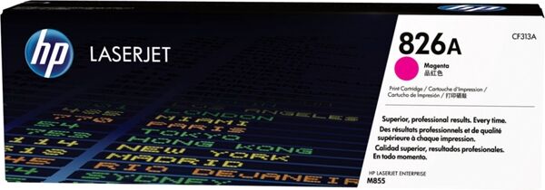 HP Cartucho de tóner original LaserJet HP 826A magenta para Laserjet Enterprise serie M855 HP Cartucho de tóner original LaserJet HP 826A magenta para Laserjet Enterprise serie M855