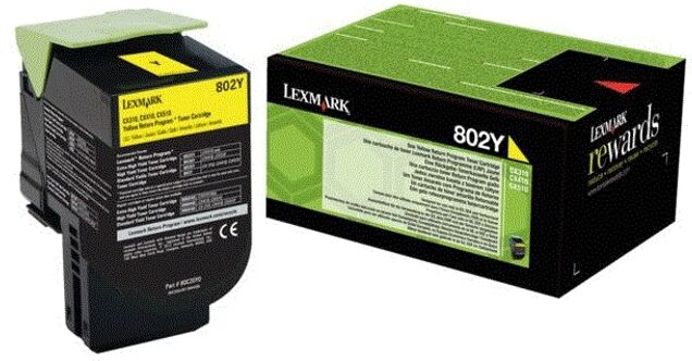 Lexmark Tóner LEXMARK 802Y Amarillo Lexmark Tóner LEXMARK 802Y Amarillo