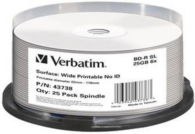 Verbatim Disco de Blu-Ray vírgen VERBATIM 43738 Verbatim Disco de Blu-Ray vírgen VERBATIM 43738