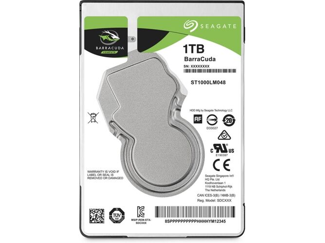 Seagate Disco HDD Interno SEAGATE ST1000LM048 (1 TB - SATA - 5400 RPM)