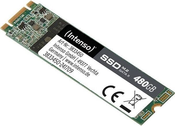 INTENSO Disco SSD Interno INTENSO 3833450 (480 GB - M.2 SATA - 520 MB/s) INTENSO Disco SSD Interno INTENSO 3833450 (480 GB - M.2 SATA - 520 MB/s)