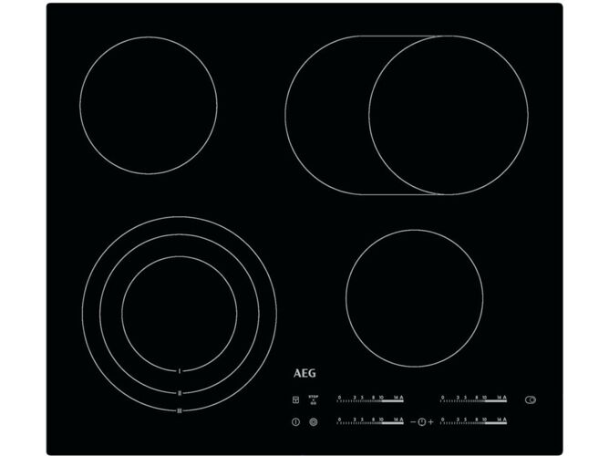 AEG Placa de Vitrocerámica AEG HK654070IB (Eléctrica - 58 cm - Negro)