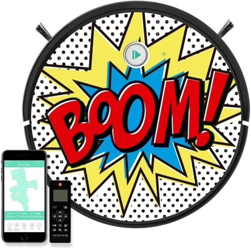 IKOHS Aspiradora Robot IKOHS Netbot 15 +Pegatinas IKOHS "Boom!" (Autonomía: 120 min) IKOHS Aspiradora Robot IKOHS Netbot 15 +Pegatinas IKOHS "Boom!" (Autonomía: 120 min)