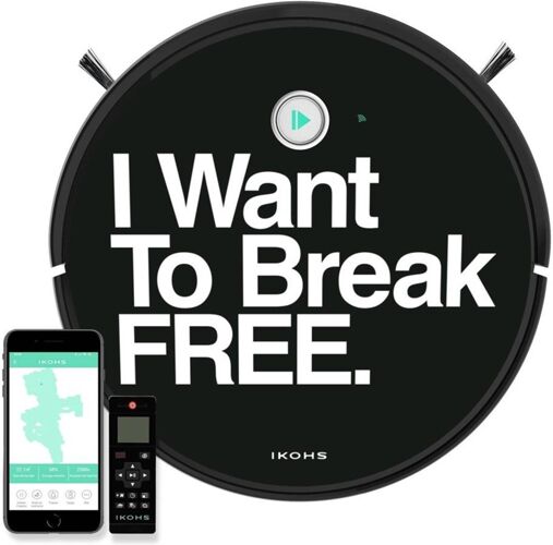 IKOHS Aspiradora Robot IKOHS Netbot 15 +Pegatinas IKOHS "I Want To Break Free" (Autonomía: 120 min) IKOHS Aspiradora Robot IKOHS Netbot 15 +Pegatinas IKOHS "I Want To Break Free" (Autonomía: 120 min)