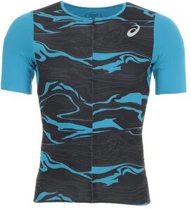 Asics SS 1/2 ZIP - Camiseta hombre digital aqua