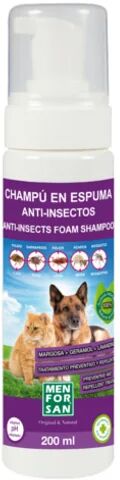 Menforsan Champú anti-insectos en espuma para perros y gatos