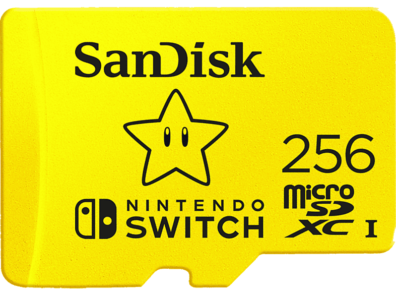 SanDisk Tarjeta micro SDXC - SanDisk Licencia Nintendo®, 256 GB, Para Nintendo Switch, 100 MB/s, UHS-I, U3, Amarillo