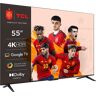 TV LED 55" - TCL 55P635, LCD, 4K HDR TV, Google Control por voz, Smart Dolby Audio, HDR10, Negro