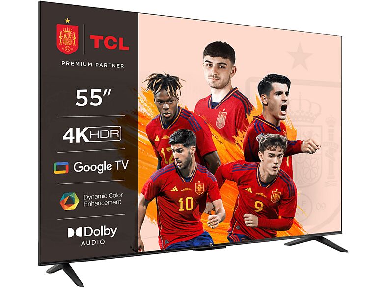 TCL TV LED 55" - TCL 55P635, LCD, 4K HDR TV, Google Control por voz, Smart Dolby Audio, HDR10, Negro