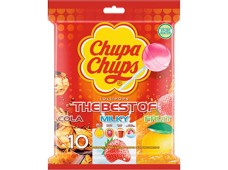 CHUPA CHUPS Caramelos - Chupa Chups, Sabores variados, 10 unidades