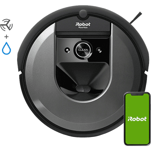 Robot aspirador - iRobot Roomba Combo i8, y friegasuelos 2 en 1, 750W, 389 ml, 75 min, Negro