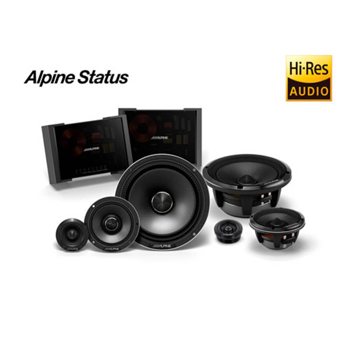 Alpine Altavoces para coche de coche 3 vías  status hi-res hd-z653s