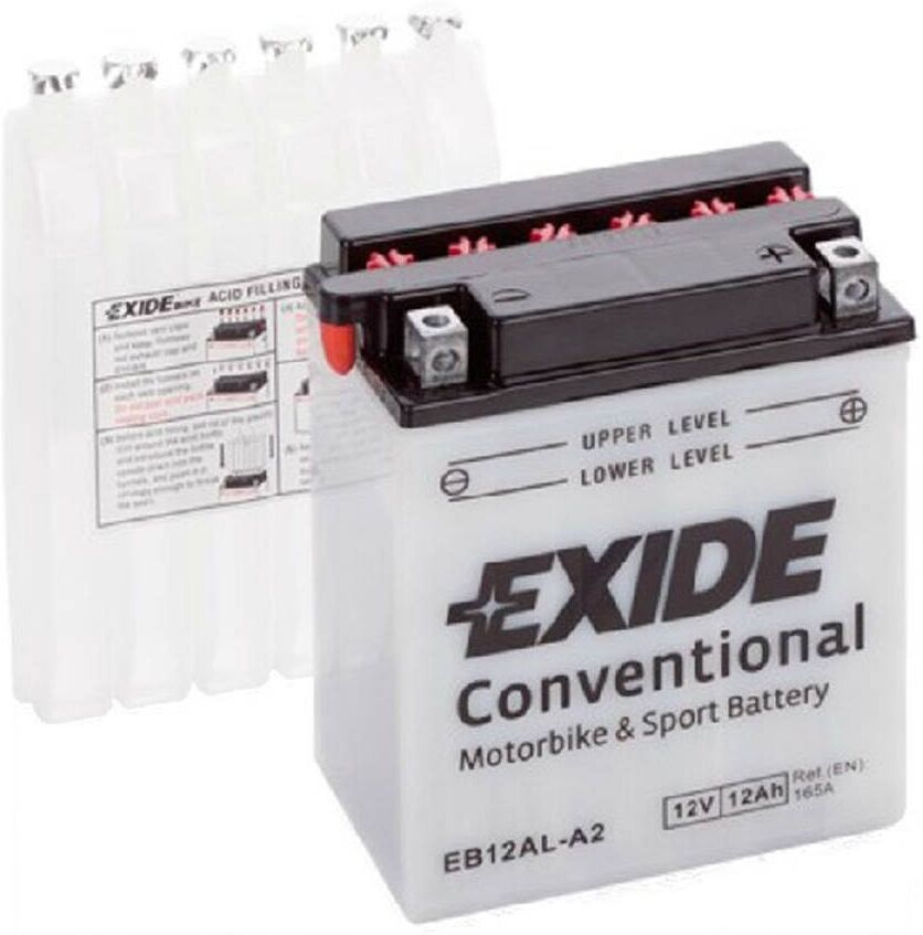 EXIDE Batería de moto  eb12al-a2 12ah 165a 12v