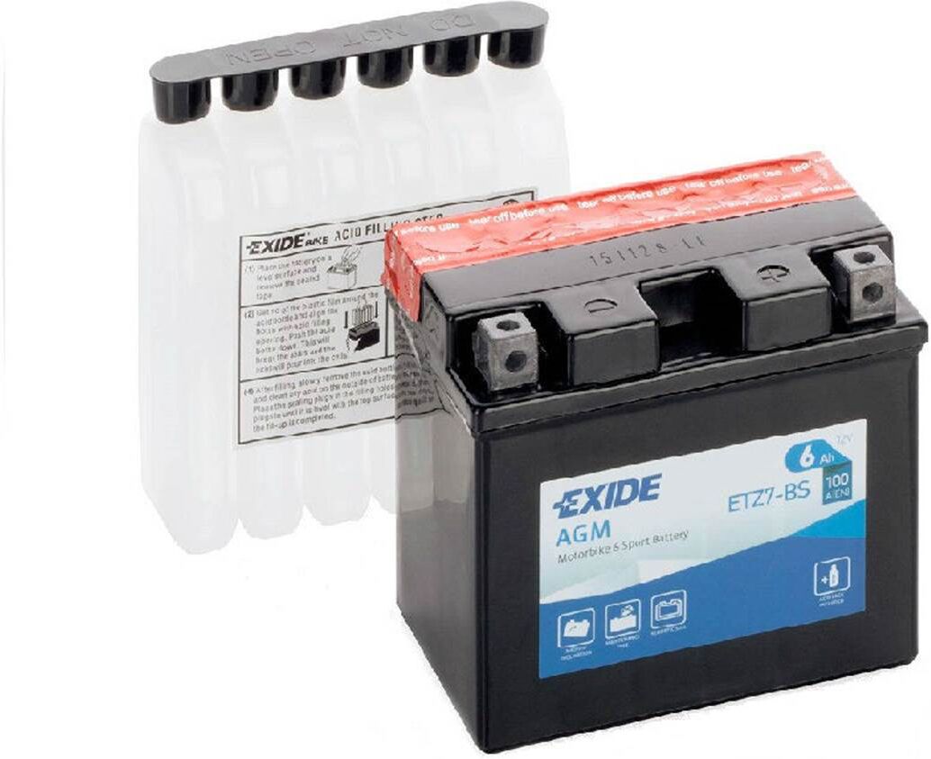 EXIDE Batería de moto  etz7-bs 6ah 100a 12v